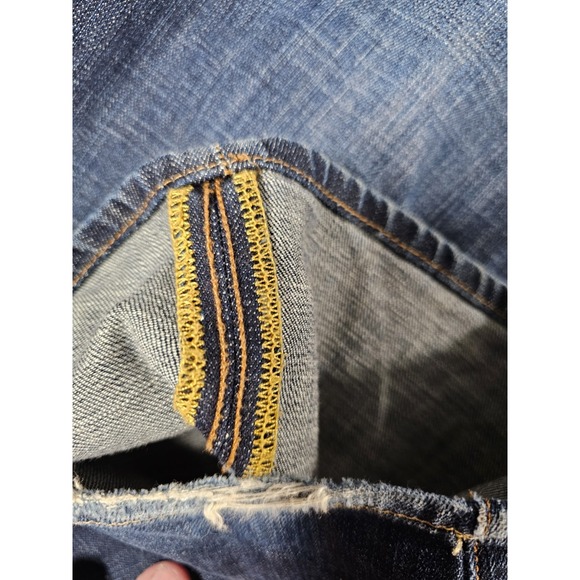 Lucky Brand 40x32 Men's 361 vintage straight Selvedge denim jeans Baggy Blue - Picture 3 of 14